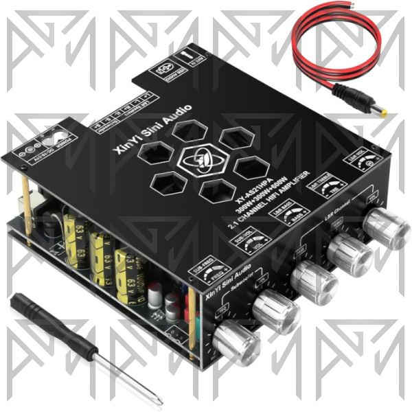 ماژول آمپلی فایر XY-AS21HPA | 2*300W + 1*600W | BT | USB | AUX