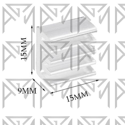 هیت سینک آلومینیومی با ابعاد 15x15x9MM