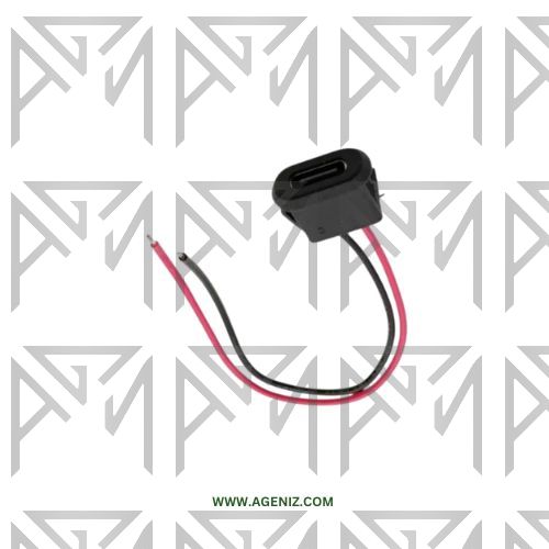 جک مادگی گرد سیم دار کوچک TYPE-C