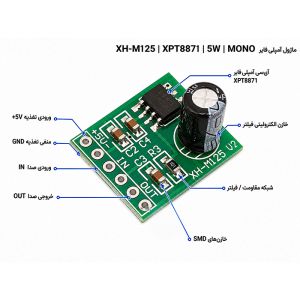 ماژول آمپلی فایر XH-M125 | XPT8871 | 5W | MONO