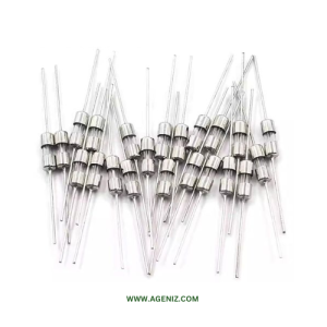 فیوز شیشه‌ای سیم دار 1 آمپر 250 ولت سایز 3.6x10