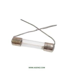 فیوز شیشه‌ای سیم دار 5 آمپر 250 ولت سایز 3.6x10
