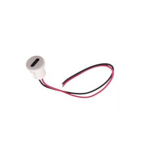  جک مادگی گرد سیم دار سفید TYPE-C