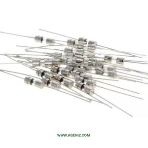فیوز شیشه‌ای سیم دار 3 آمپر 250 ولت سایز 3.6x10