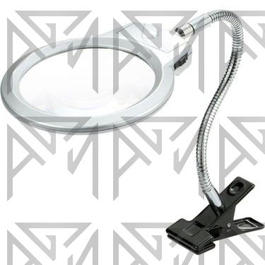 ذره بین رومیزی گیره دار همراه با LED روشنایی مدل 15122-2B