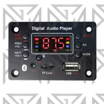 ماژول MP3 پلیر بلوتوثی FM و USB پنلی مربع با ریموت کنترل مدل G016