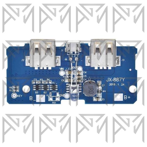 ماژول پاوربانک با دو خروجی USB مدل JX-887Y