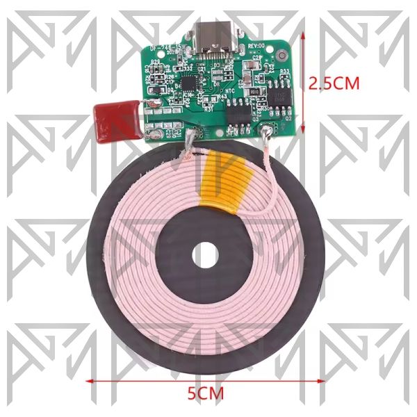 ماژول شارژ وایرلس 15W با ورودی TYPE-C